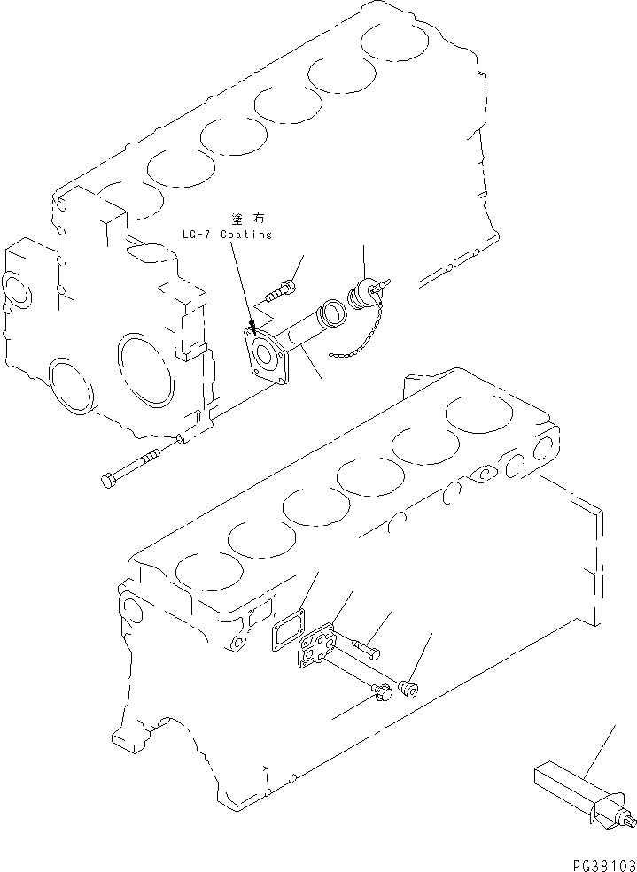Схема запчастей Komatsu SA6D140-1FF-G - МАСЛОНАЛИВНОЙ ПАТРУБОК И ДАТЧИК(№798-) ДВИГАТЕЛЬ