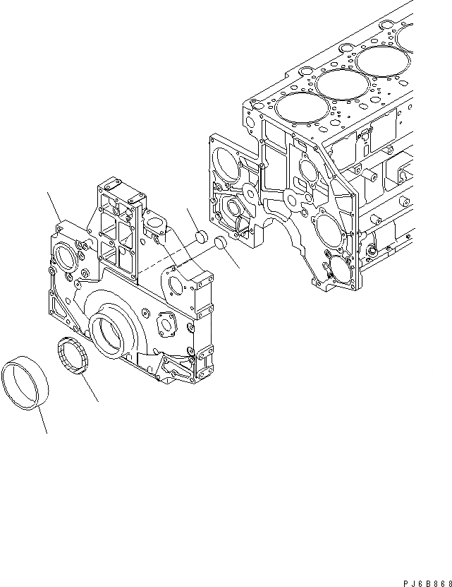 Схема запчастей Komatsu SA6D140E-3C-7 - ПЕРЕДН. КРЫШКА(ПЕРЕДН. МЕХ-М ОТБОРА МОЩНОСТИ СПЕЦ-Я.) (С SLEEVE) ДВИГАТЕЛЬ