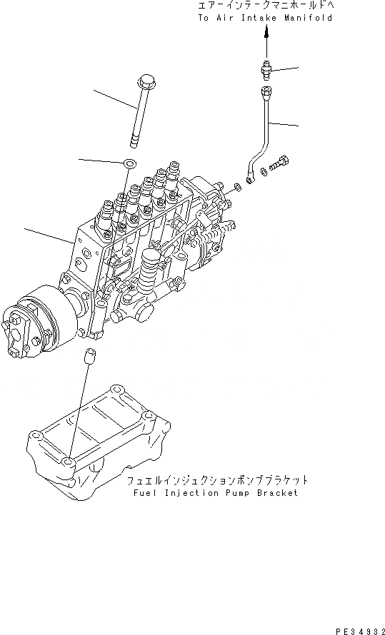 Схема запчастей Komatsu SA6D140E-2A-7D - КРЕПЛЕНИЕ ТОПЛ. НАСОСА(№7-) ДВИГАТЕЛЬ