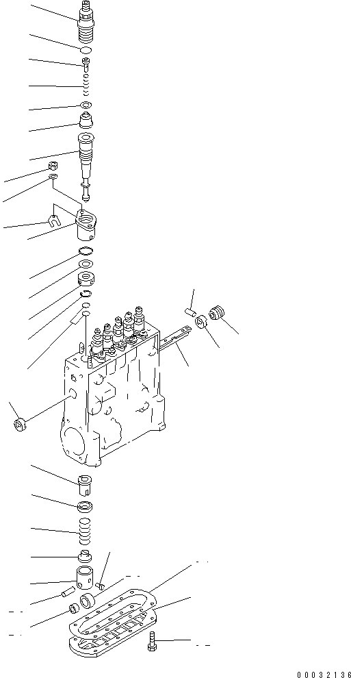Схема запчастей Komatsu SA6D140E-2A-7D - ТОПЛ. НАСОС (НАСОС) (/) (ВНУТР. ЧАСТИ)(№7-) ДВИГАТЕЛЬ