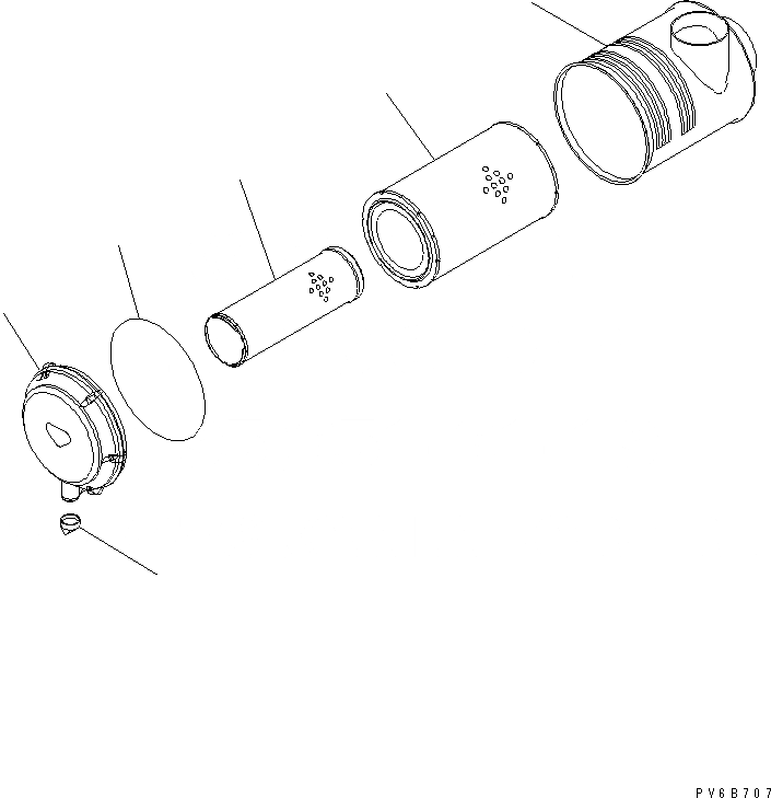 Схема запчастей Komatsu SA6D140E-3G-7 - ВОЗДУХООЧИСТИТЕЛЬ (ВНУТР. ЧАСТИ)(№-7) ДВИГАТЕЛЬ