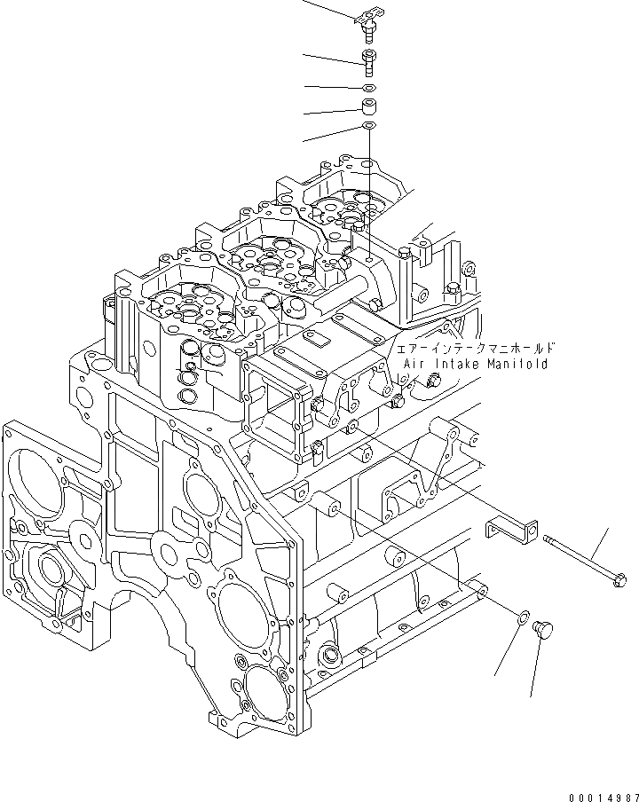 Схема запчастей Komatsu SA6D140E-3G-7 - ВОДН. ЛИНИЯ ЗАГЛУШКА (БЕЗ АНТИКОРРОЗ. ЭЛЕМЕНТА)(№8-) ДВИГАТЕЛЬ