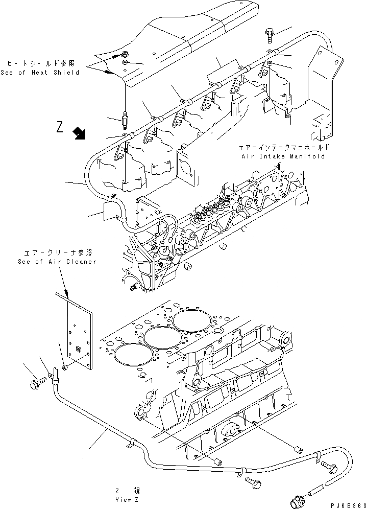 Схема запчастей Komatsu SA6D140E-3G-7 - ЭЛЕКТРОПРОВОДКА (/) ТОПЛИВН. ВПРЫСК(№9-) ДВИГАТЕЛЬ