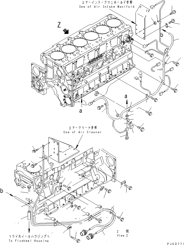 Схема запчастей Komatsu SA6D140E-3G-7 - ЭЛЕКТРОПРОВОДКА (/) ДАТЧИК(№9-) ДВИГАТЕЛЬ