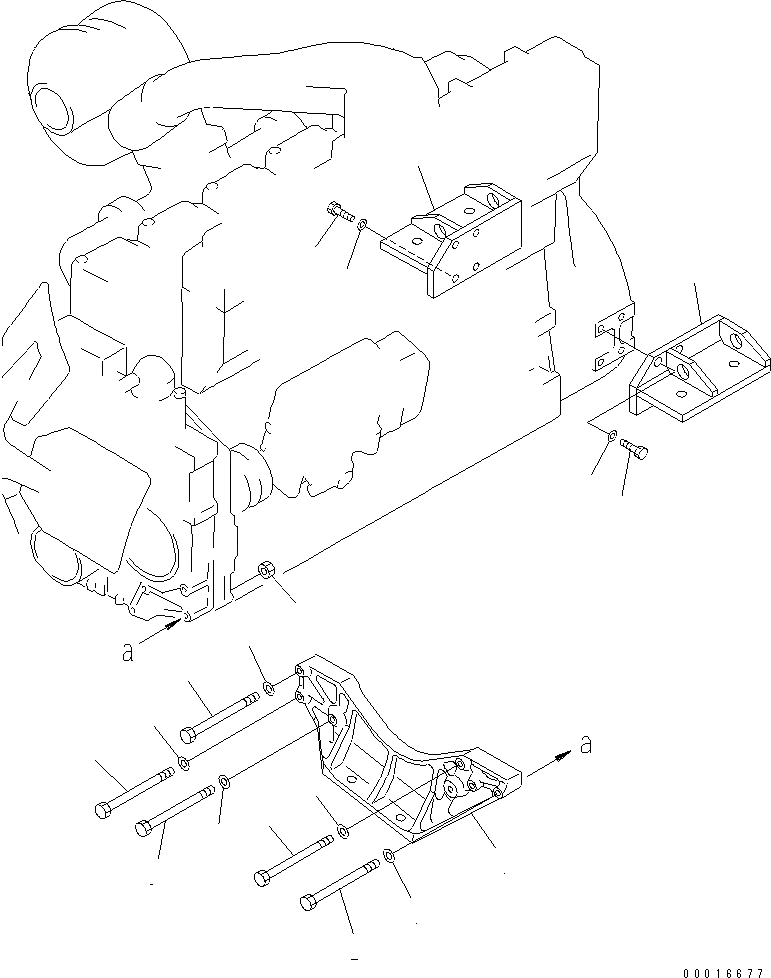 Схема запчастей Komatsu SA6D140-1B-G - КРЕПЛЕНИЕ ДВИГАТЕЛЯ(№898-) ДВИГАТЕЛЬ