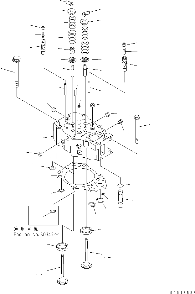 Схема запчастей Komatsu SA6D140-1EE-G - ГОЛОВКА ЦИЛИНДРОВ(№97-) ДВИГАТЕЛЬ