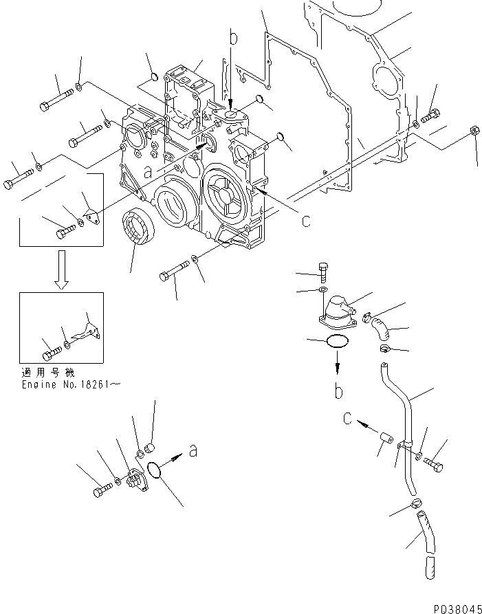 Схема запчастей Komatsu SA6D140-1EE-G - ПЕРЕДН. COVER(№779-) ДВИГАТЕЛЬ