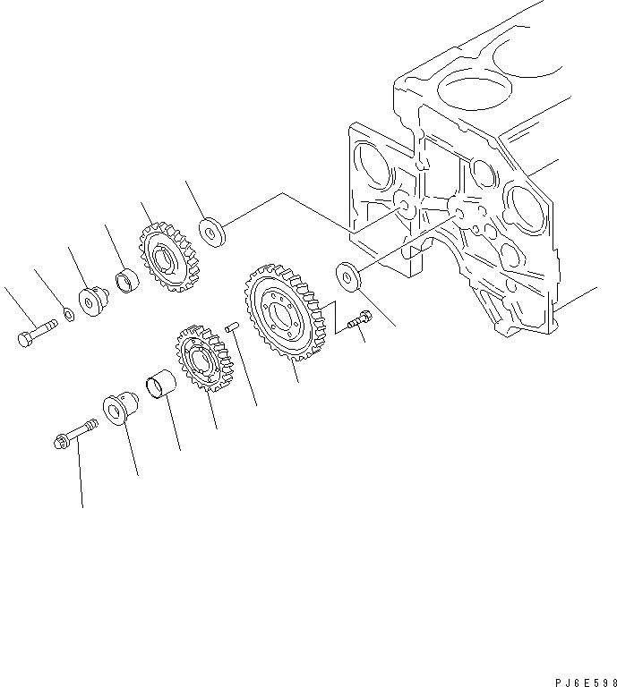 Схема запчастей Komatsu SA6D140-1EE-G - ПРОМЕЖУТОЧНАЯ ШЕСТЕРНЯ(№8-8) ДВИГАТЕЛЬ