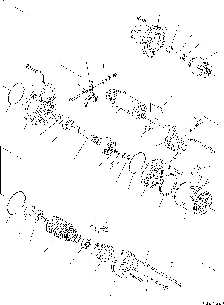 Схема запчастей Komatsu SA6D140-1EE-G - СТАРТЕР (7.KW) (ВНУТР. ЧАСТИ)(№779-97) ДВИГАТЕЛЬ