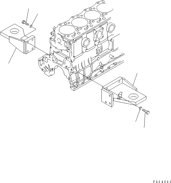 Схема запчастей Komatsu SA6D108-1C-7D - КРЕПЛЕНИЕ ДВИГАТЕЛЯ(№77-) ДВИГАТЕЛЬ