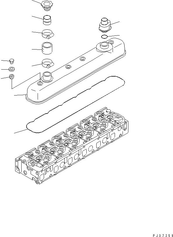 Схема запчастей Komatsu SA6D108-1D - КРЫШКА ГОЛОВКИ(№-) ДВИГАТЕЛЬ