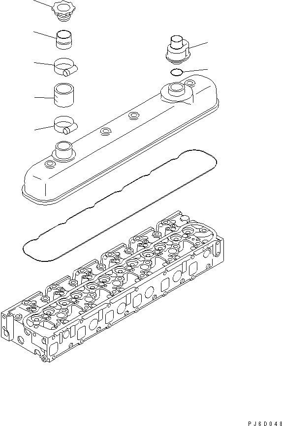Схема запчастей Komatsu SA6D108-1D - КРЕПЛЕНИЕ КРЫШКИ ГОЛОВКИ(№-) ДВИГАТЕЛЬ