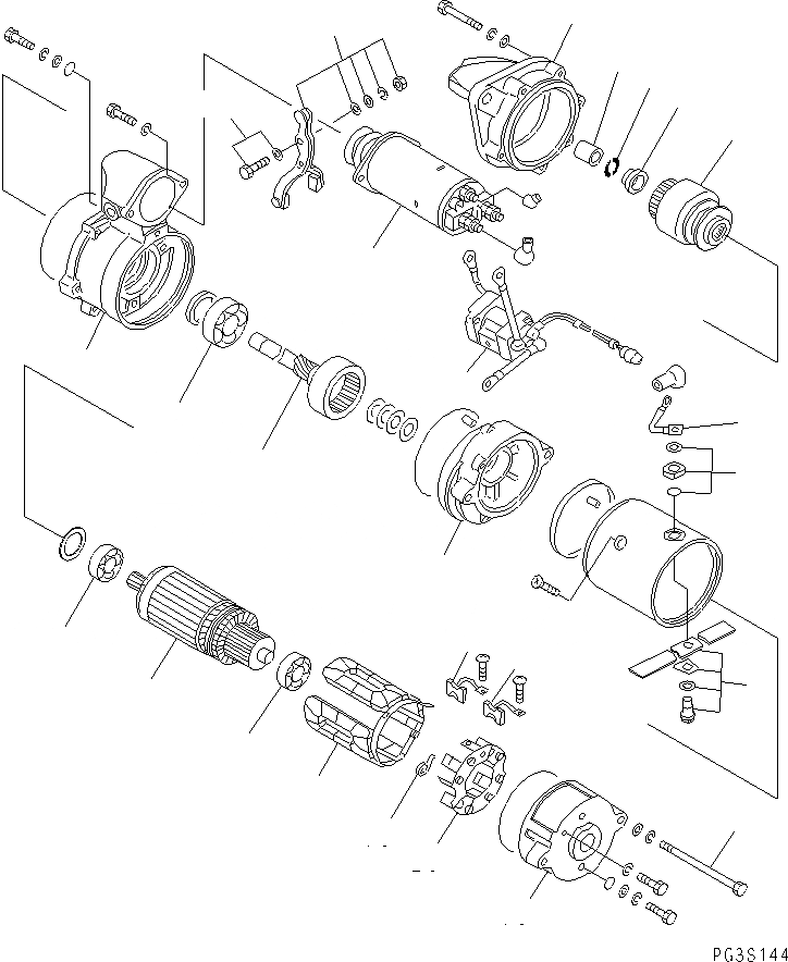 Схема запчастей Komatsu SA6D108-1D - СТАРТЕР (.KW) (ВНУТР. ЧАСТИ)(№-77) ДВИГАТЕЛЬ