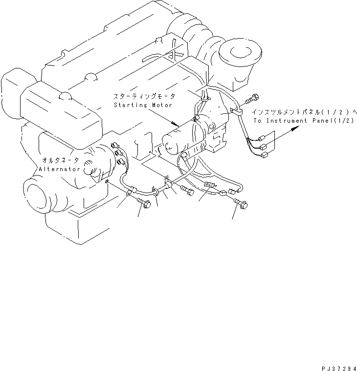 Схема запчастей Komatsu SA6D108-1D - ДВИГАТЕЛЬ ЭЛЕКТРОПРОВОДКА (/)(№-) ДВИГАТЕЛЬ