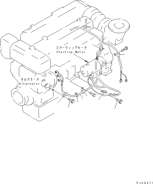 Схема запчастей Komatsu SA6D108-1D - ДВИГАТЕЛЬ ЭЛЕКТРОПРОВОДКА (/)(№-) ДВИГАТЕЛЬ