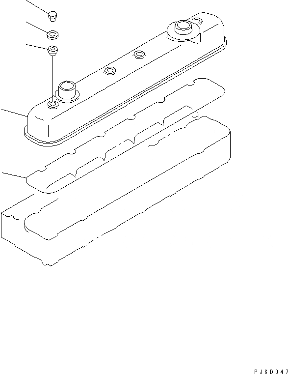 Схема запчастей Komatsu SA6D108-1B-T - КРЫШКА ГОЛОВКИ(№-) ДВИГАТЕЛЬ