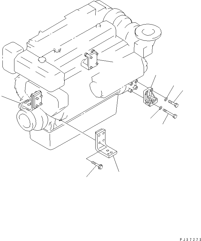 Схема запчастей Komatsu SA6D108-1B-T - КРЕПЛЕНИЕ ДВИГАТЕЛЯ ДВИГАТЕЛЬ