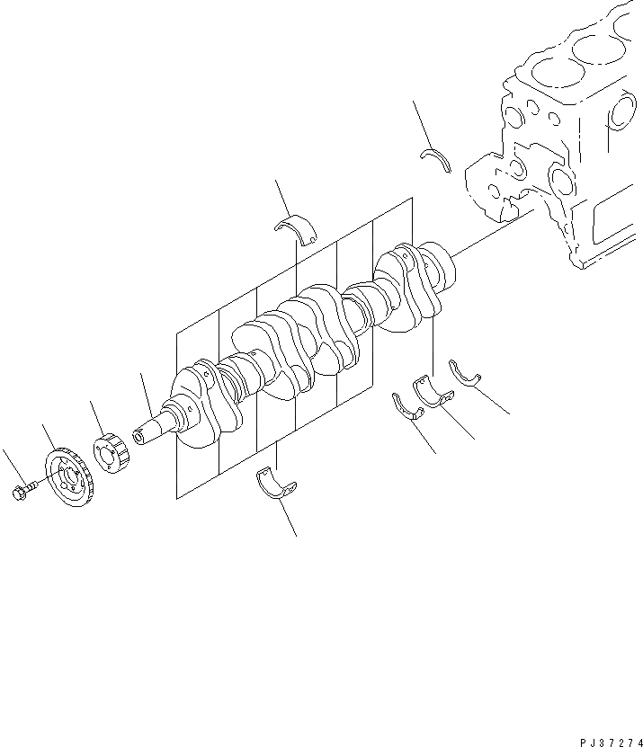 Схема запчастей Komatsu SA6D108-1B-T - КОЛЕНВАЛ ДВИГАТЕЛЬ