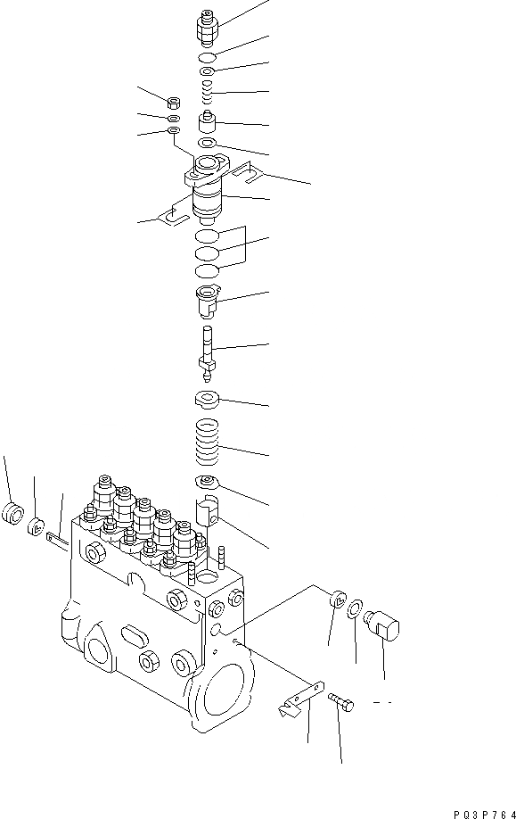 Схема запчастей Komatsu SA6D108-1B-T - ТОПЛ. НАСОС (НАСОС) (/) (ВНУТР. ЧАСТИ)(№99-) ДВИГАТЕЛЬ