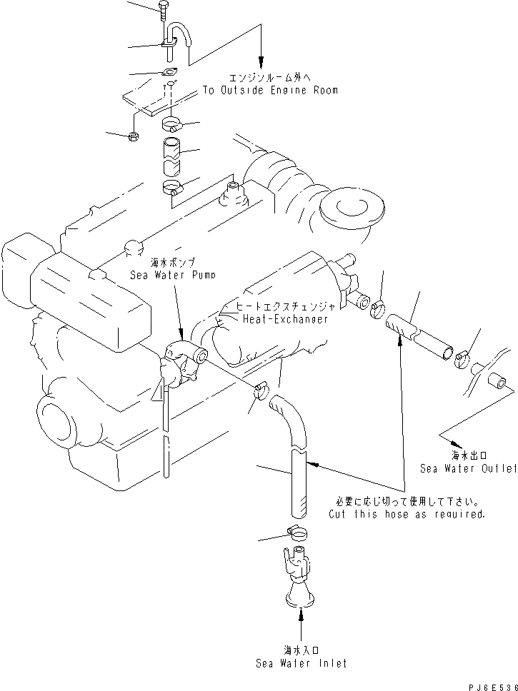 Схема запчастей Komatsu SA6D108-1B-T - ШЛАНГИ FURNISHING (FORWARDED INDIVIUDALLY ЧАСТИ)(№7-) ДВИГАТЕЛЬ