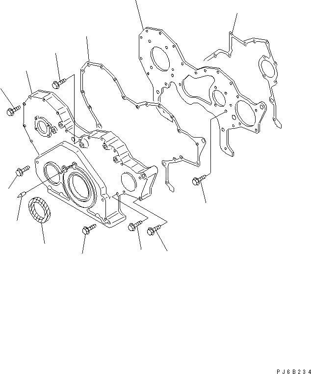 Схема запчастей Komatsu SA6D108E-2A-H7 - ПЕРЕДН. КРЫШКА(С КОМПРЕССОР)(№9-) ДВИГАТЕЛЬ