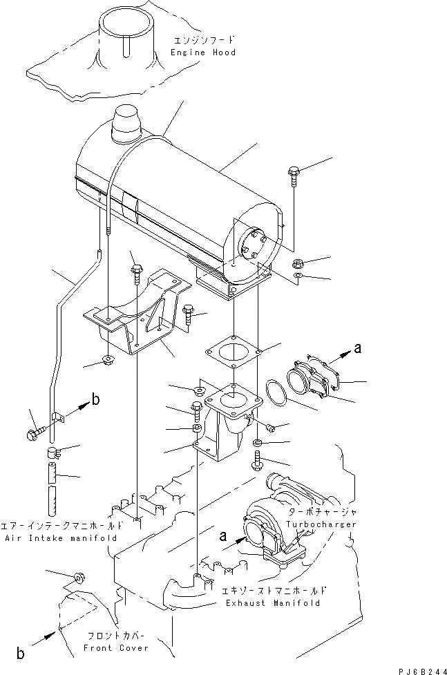 Схема запчастей Komatsu SA6D108E-2A-S7 - ГЛУШИТЕЛЬ (CATALYZER ТИП)(№-) ДВИГАТЕЛЬ