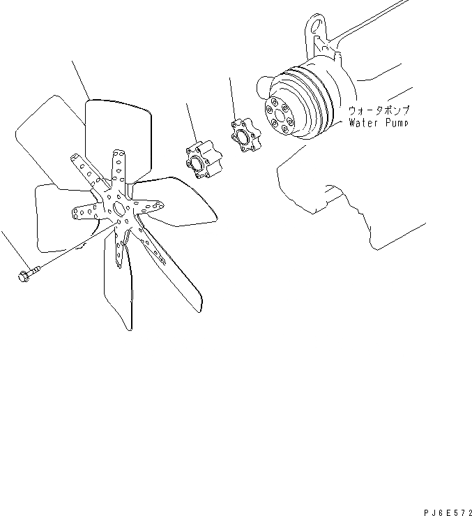 Схема запчастей Komatsu SA6D108E-2A-N7 - ВЕНТИЛЯТОР ОХЛАЖДЕНИЯ(№98-) ДВИГАТЕЛЬ