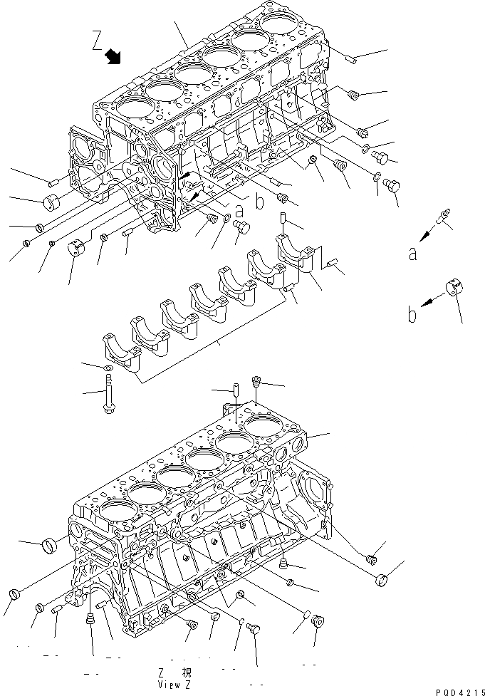 Схема запчастей Komatsu SA6D140-2B-G - БЛОК ЦИЛИНДРОВ (/)(№7-) ДВИГАТЕЛЬ