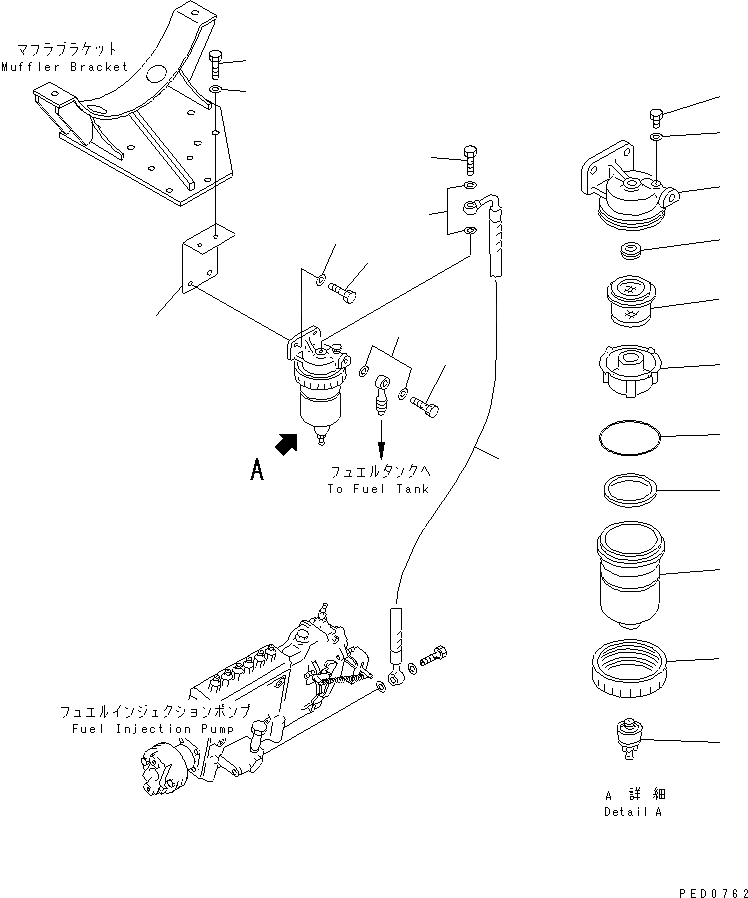 Схема запчастей Komatsu SA6D140-2B-G - ВОДООТДЕЛИТЕЛЬ(№88-) ДВИГАТЕЛЬ