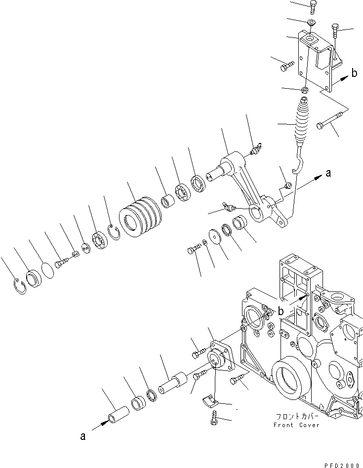 Схема запчастей Komatsu SA6D140-2B-G - НАТЯЖНОЙ РОЛИК (С ЗАКАЛЕННЫМ ШКИВОМ)(№99-) ДВИГАТЕЛЬ