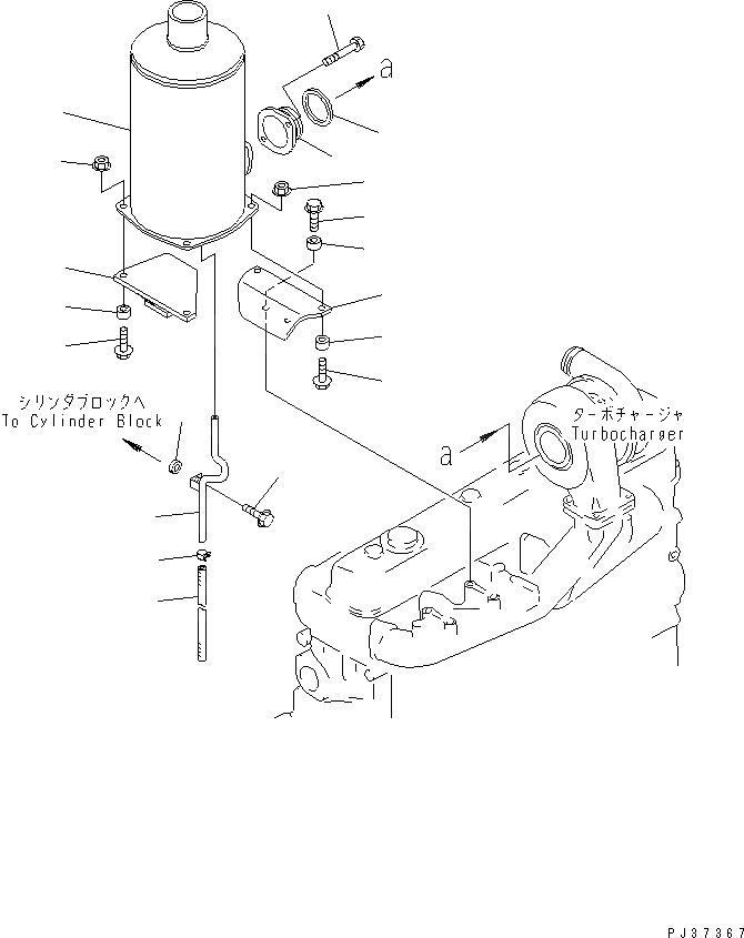 Схема запчастей Komatsu SA6D110-1G - ГЛУШИТЕЛЬ И КРЕПЛЕНИЕ ГОЛОВКА ЦИЛИНДРОВ