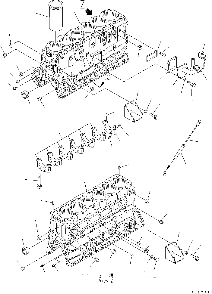 Схема запчастей Komatsu SA6D110-1G - БЛОК ЦИЛИНДРОВ(№9-) БЛОК ЦИЛИНДРОВ