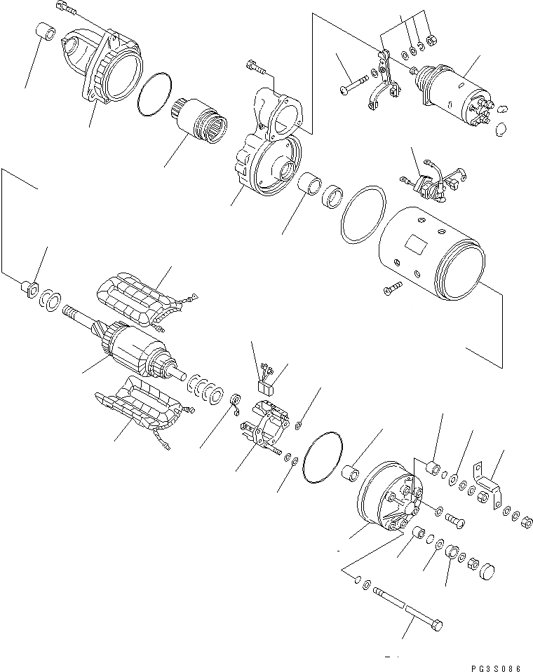 Схема запчастей Komatsu SA6D110-1A - СТАРТЕР (7.KW)(№-) ЭЛЕКТРИКА