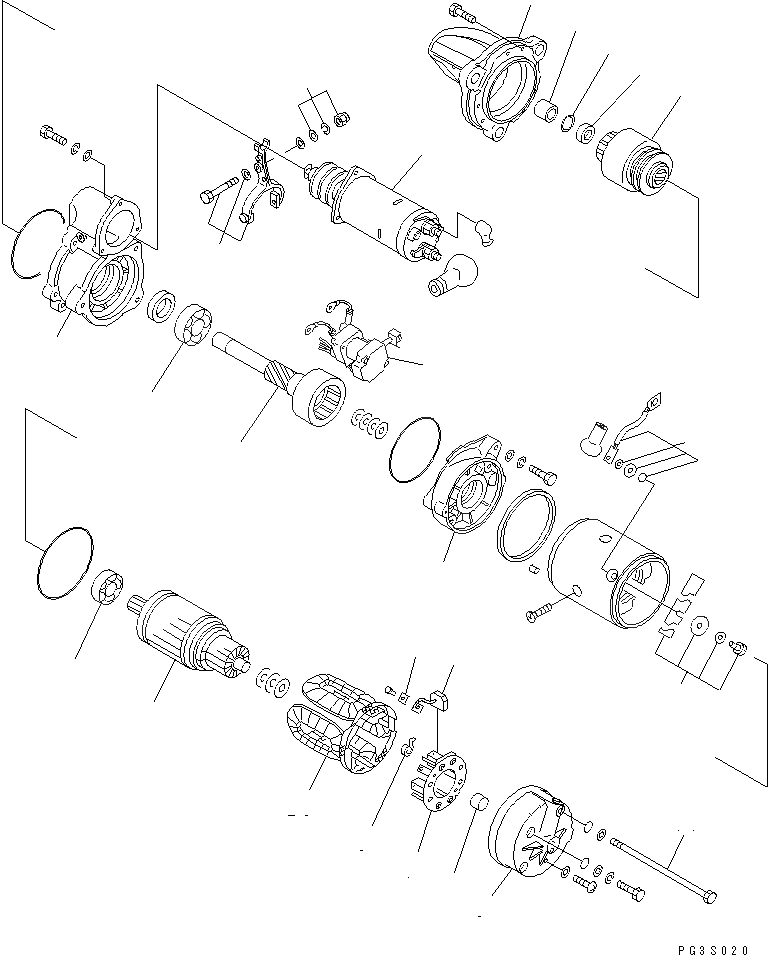 Схема запчастей Komatsu SA6D110-1J - СТАРТЕР (7.KW)(№-7) ЭЛЕКТРИКА