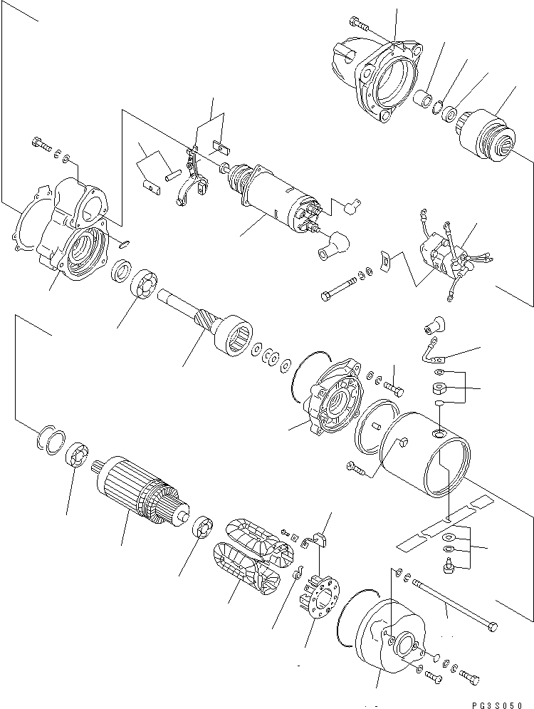 Схема запчастей Komatsu SA6D110-1J - СТАРТЕР (7.KW)(№8-) ЭЛЕКТРИКА