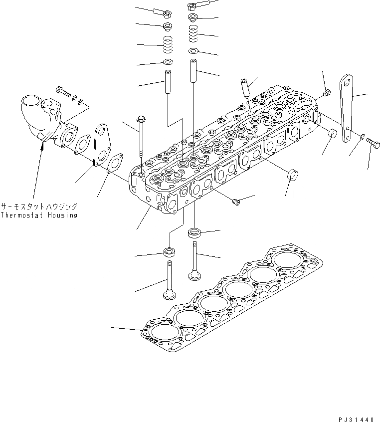 Схема запчастей Komatsu SA6D110-1P - ГОЛОВКА ЦИЛИНДРОВ ГОЛОВКА ЦИЛИНДРОВ