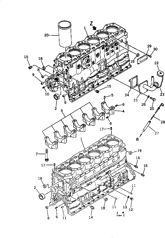 Схема запчастей Komatsu SA6D110-1V - БЛОК ЦИЛИНДРОВ БЛОК ЦИЛИНДРОВ