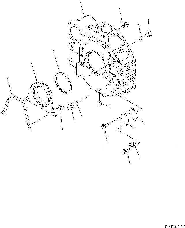 Схема запчастей Komatsu SA6D114E-1-GD - КАРТЕР МАХОВИКА ДВИГАТЕЛЬ