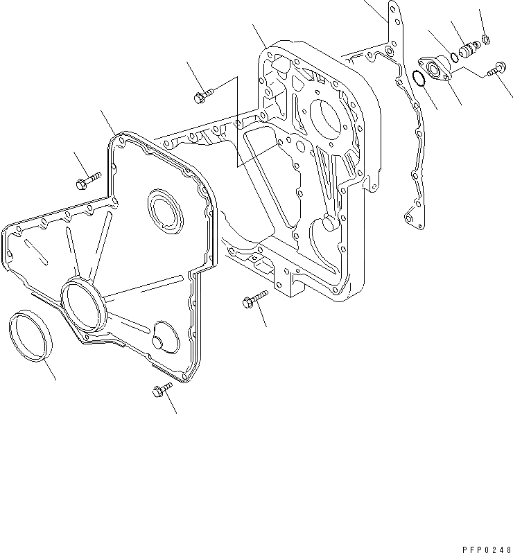 Схема запчастей Komatsu SA6D114E-1A-KU - ПЕРЕДН. COVER ДВИГАТЕЛЬ