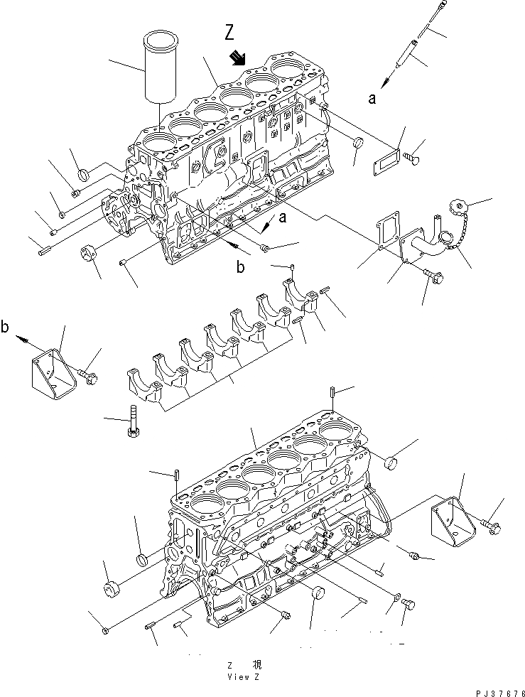 Схема запчастей Komatsu SA6D110-1C - БЛОК ЦИЛИНДРОВ(№9-) БЛОК ЦИЛИНДРОВ