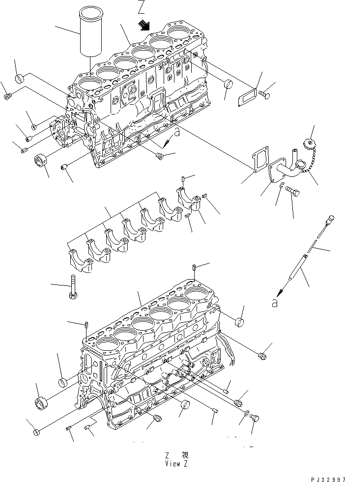 Схема запчастей Komatsu SA6D110-1J - БЛОК ЦИЛИНДРОВ(№7-) БЛОК ЦИЛИНДРОВ