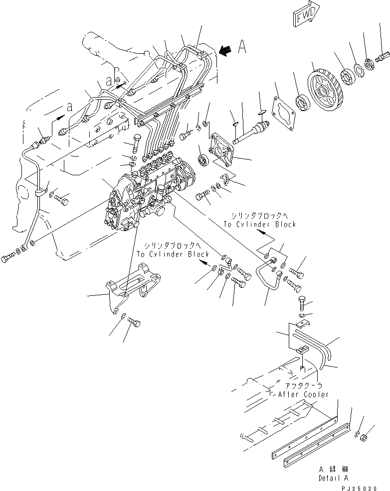 Схема запчастей Komatsu SA6D110-1F - ТОПЛ. НАСОС И ТРУБЫ ТОПЛИВН. СИСТЕМА