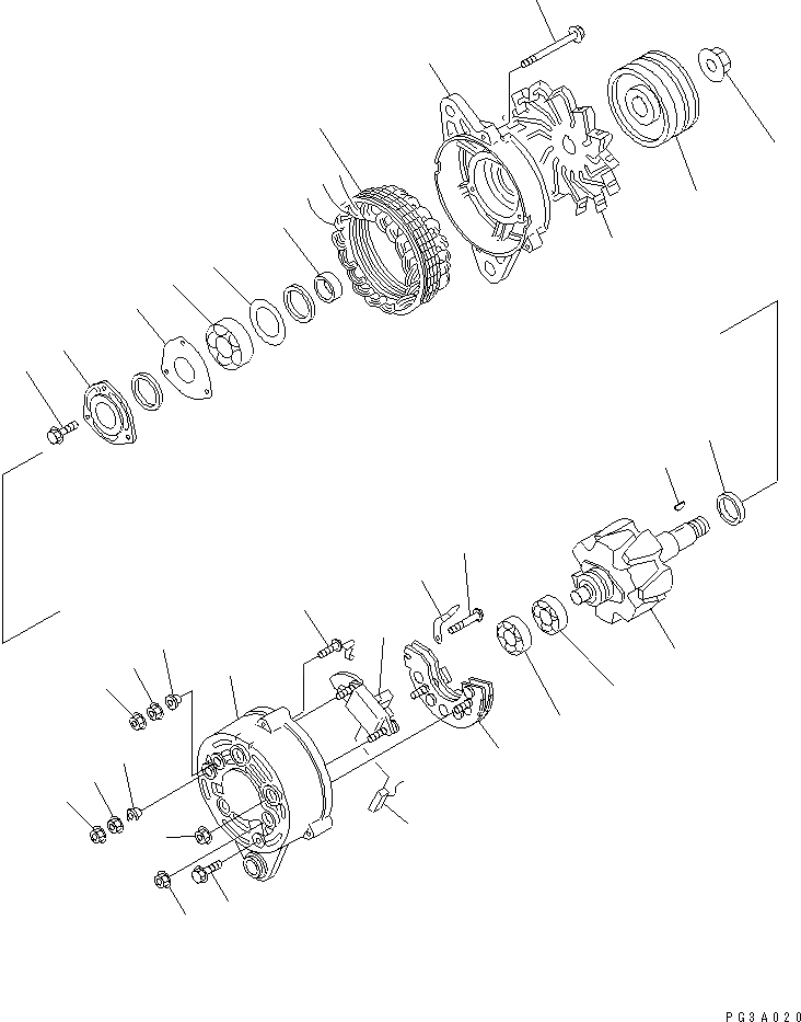 Схема запчастей Komatsu SA6D110-1C - ГЕНЕРАТОР (A)(№-) ЭЛЕКТРИКА