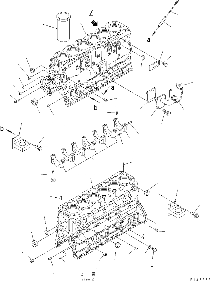 Схема запчастей Komatsu SA6D110-1D - БЛОК ЦИЛИНДРОВ(№89-) БЛОК ЦИЛИНДРОВ