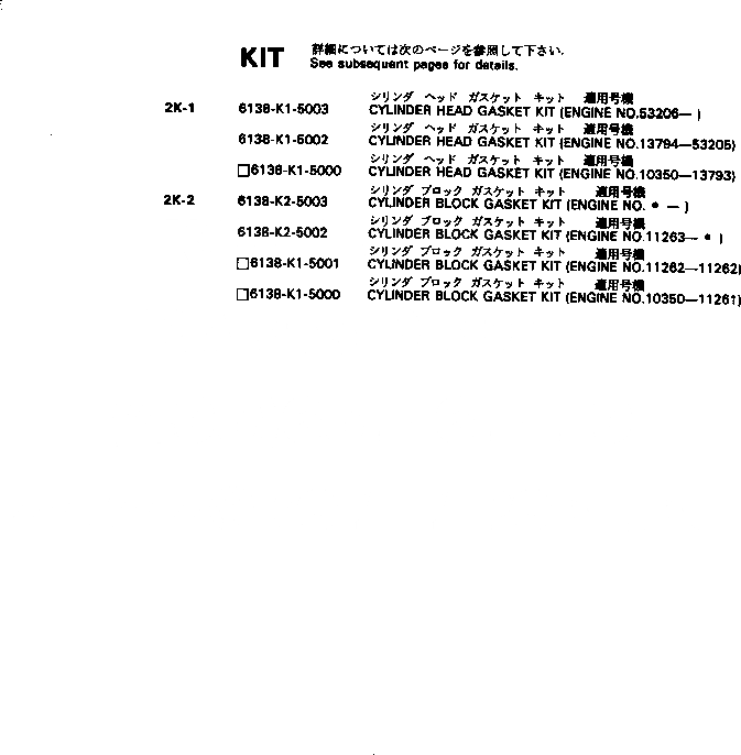 Схема запчастей Komatsu SA6D110-1D - КОМПЛЕКТ ПРОКЛАДОК ДВИГАТЕЛЬ КОМПЛЕКТ