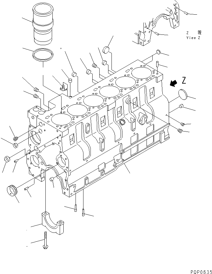 Схема запчастей Komatsu SA6D114-1AA - БЛОК ЦИЛИНДРОВ ДВИГАТЕЛЬ
