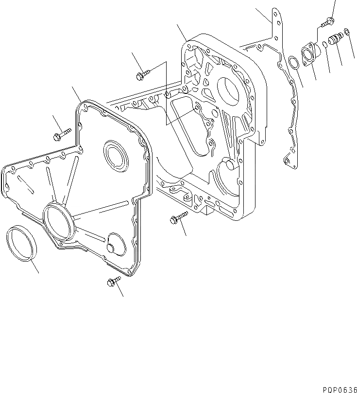 Схема запчастей Komatsu SA6D114-1AA - ПЕРЕДН. COVER ДВИГАТЕЛЬ