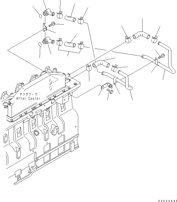 Схема запчастей Komatsu SA6D114E-2-KB - ТРУБКИ ПОСЛЕОХЛАДИТЕЛЯ ДВИГАТЕЛЬ