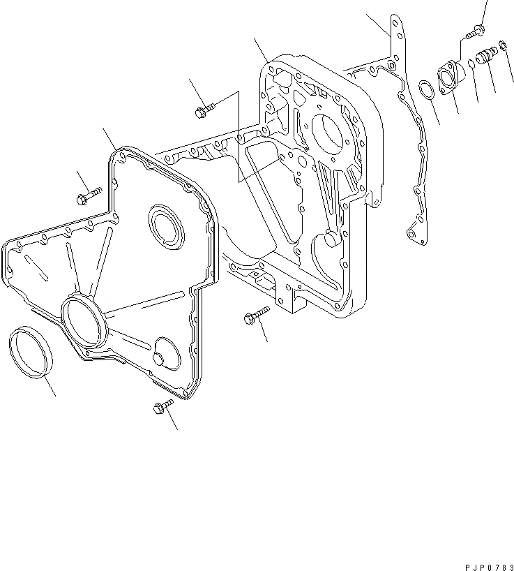 Схема запчастей Komatsu SA6D114E-2-KB - ПЕРЕДН. COVER ДВИГАТЕЛЬ