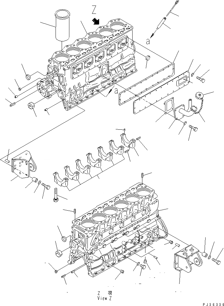 Схема запчастей Komatsu SA6D110-1F - БЛОК ЦИЛИНДРОВ(№-89) БЛОК ЦИЛИНДРОВ